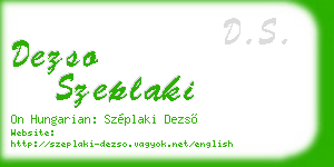 dezso szeplaki business card